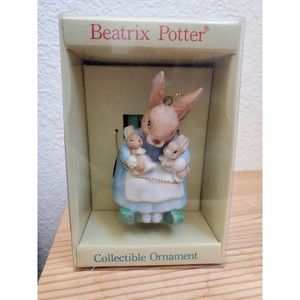 VTG 1988 Schmid Beatrix Potter Mrs Rabbit Rocking Chair Christmas Orname…